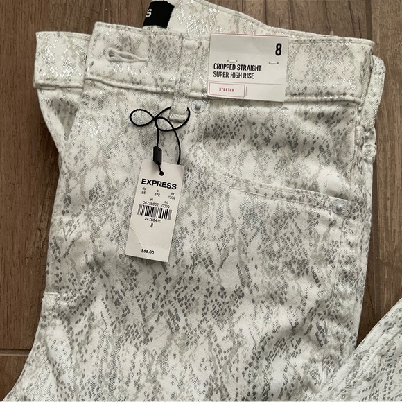 Express Cropped Straight Super High Rise Metallic Snake - Picture 5 of 6